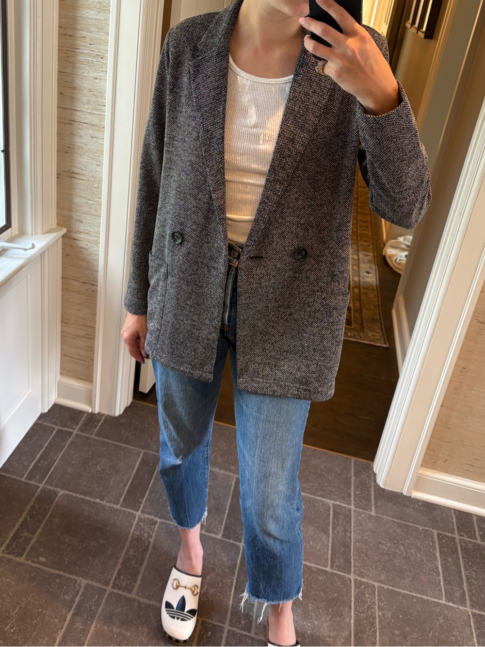Daniel Rainn Charcoal Knit Blazer Jacket